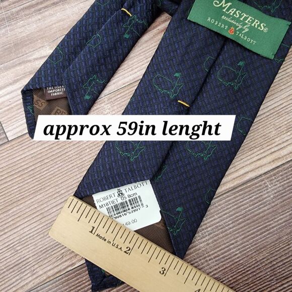 Masters Robert Talbott RARE 100% Silk Tie Blue Green W-3.25" L-59" NWT - Picture 5 of 7
